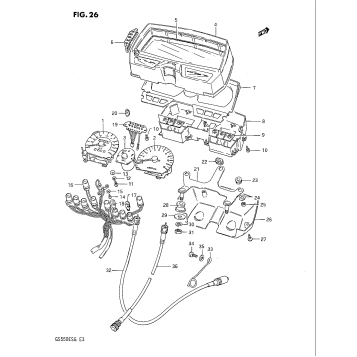 SPEEDOMETER - TACHOMETER (GS550EF/EG)