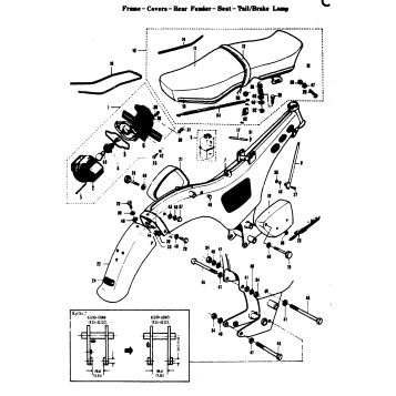 FRAME-COVER-REAR FENDER - SEAT - TAIL/BRAKE LAMP