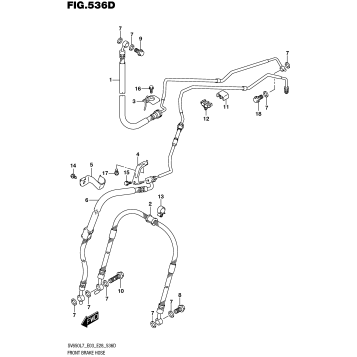 FRONT BRAKE HOSE (SV650AL7 E33)