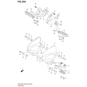 FOOTREST (MODEL K1/K2/K3)