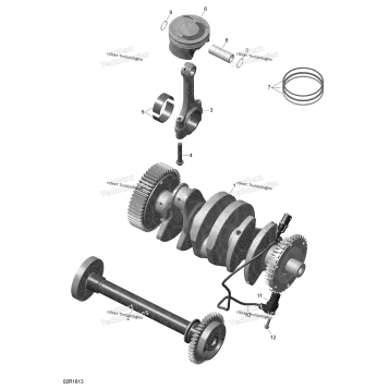 CRANKSHAFT, PISTONS AND BALANCE SHAFT