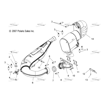 ENGINE, EXHAUST S08PR6/PS6 (49SNOWEXHAUST08RMK155)