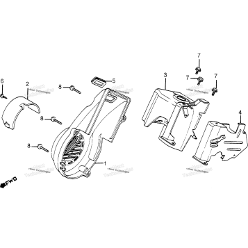 FAN COVER + SHROUD + AIR GUIDE COVER
