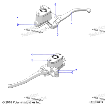 BRAKES, FRONT BRAKE LEVER & MASTER CYLINDER A19SDE57F1/SDA57F1