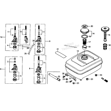 FUEL TANK + FUEL VALVE