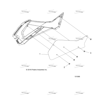 BODY, RIGHT HAND SIDE PANEL HEAT SHIELD AND HARDWARE 2 UP