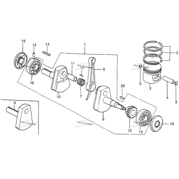CRANKSHAFT + PISTON