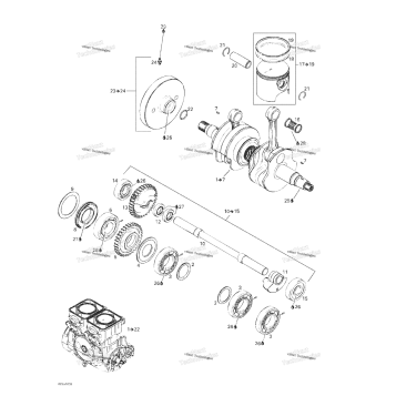CRANKSHAFT AND PISTONS