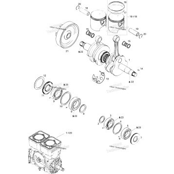 CRANKSHAFT AND PISTONS