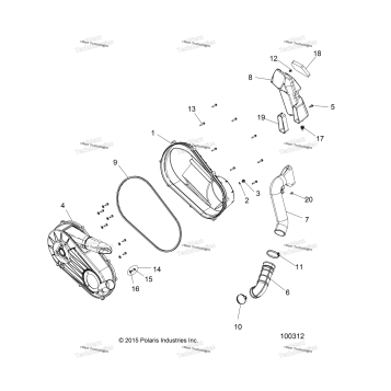 DRIVE TRAIN, CLUTCH COVER AND DUCTING
