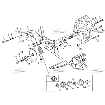 GEARCASE/BRAKE & CHAIN COVER MOUNTING XPLORER 400L