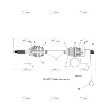 DRIVE TRAIN, REAR HALF SHAFT (100196)
