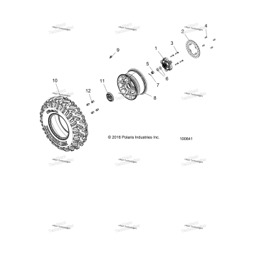 WHEELS, FRONT TIRE & BRAKE DISC