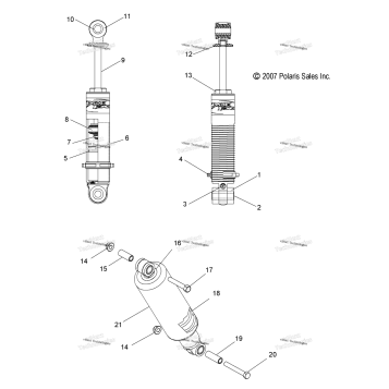 SUSPENSION, SHOCK, FRONT TRACK (49SNOWSHOCKFRONTIQ)