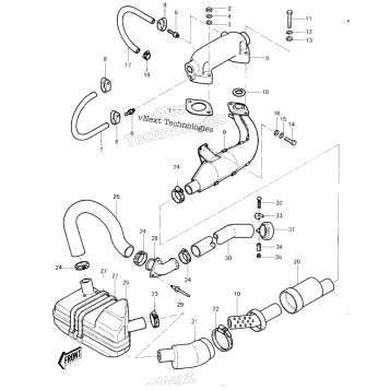 MUFFLER ('82-'83 JS440-A6/A7)