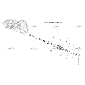 DRIVE TRAIN, GEARCASE FRONT OUTPUT SHAFT