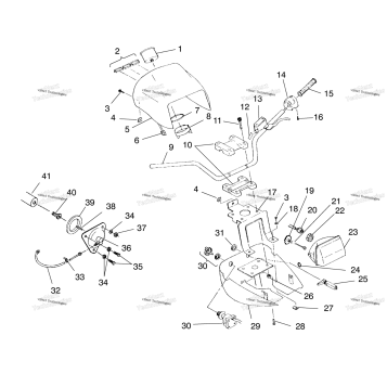 HANDLEBAR & HEADLIGHT POD ASSEMBLY XPLORER 4X4