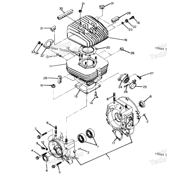 CRANKCASE AND CYLINDER ASSEMBLY 6X6