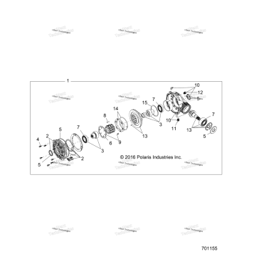 DRIVE TRAIN, FRONT GEARCASE INTERNALS (701155)