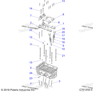 ENGINE, CYLINDER HEAD AND VALVES