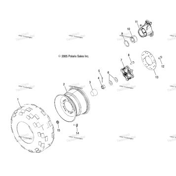 WHEELS, REAR TIRE & BRAKE DISC