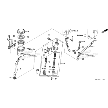 REAR BRAKE MASTER CYLINDER (ST1300A)