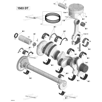 CRANKSHAFT, PISTONS AND BALANCE SHAFT