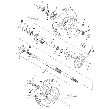 REAR WHEEL DRIVE ASSEMBLY 350 2X4