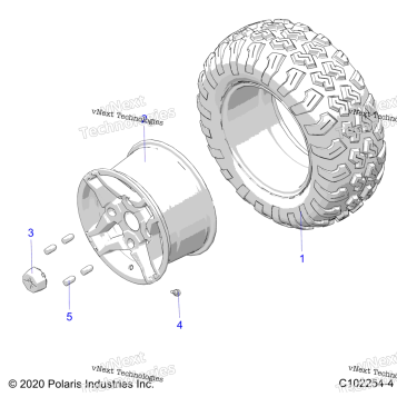 WHEELS, REAR TIRE A22SWS57C2
