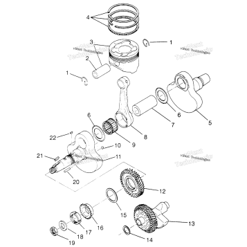 CRANKSHAFT & PISTON MAGNUM 2X4