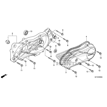 SWINGARM + LEFT CRANKCASE COVER