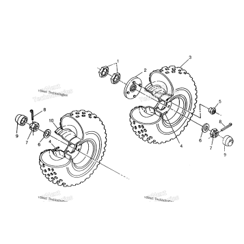 MIDDLE WHEEL ASSEMBLY 6X6 400L, SWEDISH & NORWEGIAN N948740