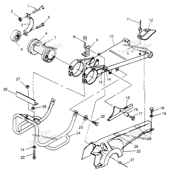SWING ARM/GUARD MOUNTING 6X6 400L U.S. , SWEDISH S958740 & NOR