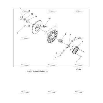 DRIVE TRAIN, SECONDARY CLUTCH INTERNALS