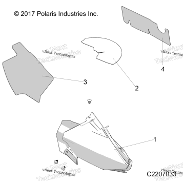 BODY PANELS, THERMAL SHIELDS A1701A APPLIES TO 20152016 SPORTSMAN 850/1000 TOURING MODELS AFTER SAFETY RECALL A1701A HAS BEEN COMPLETED