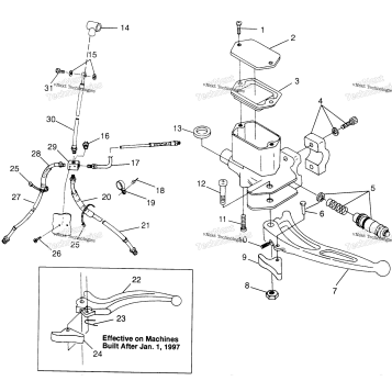CONTROLS MASTER CYLINDER/BRAKE LINE SPORTSMAN 500 W97CH50A