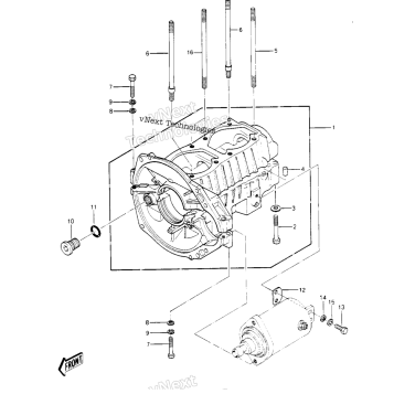 CRANKCASE ('84-'86 JS440-A8/A9/A10)