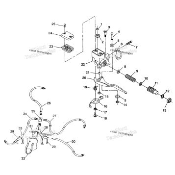CONTROLS MASTER CYLINDER/BRAKE LINE 4X4 250