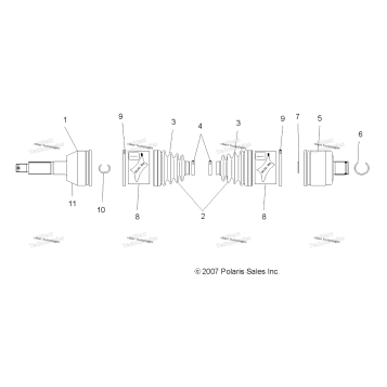 DRIVE TRAIN, REAR DRIVE SHAFT (49ATVSHAFTDRIVERR08SP500)