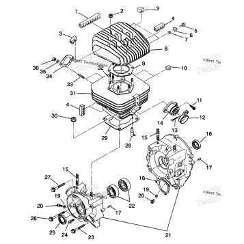 CRANKCASE & CYLINDER 4X4 250