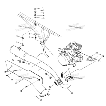 EXHAUST SYSTEM 6X6 400L U.S. , SWEDISH S958740 & NORWEGIAN N95
