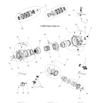 DRIVE TRAIN, FRONT GEARCASE INTERNALS (49ATVGEARCASE1332828)