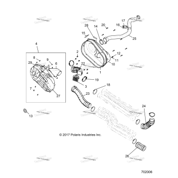 DRIVE TRAIN, CLUTCH COVER AND DUCTING