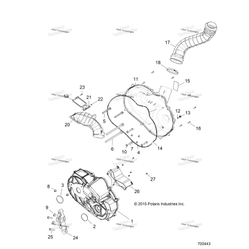 DRIVE TRAIN, CLUTCH COVER AND DUCTING