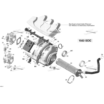 AIR INTAKE MANIFOLD AND THROTTLE BODY V1 SEA-DOO