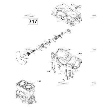 CRANKCASE, ROTARY VALVE (717)