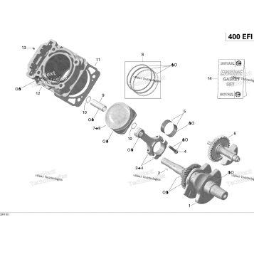 CRANKSHAFT AND PISTONS