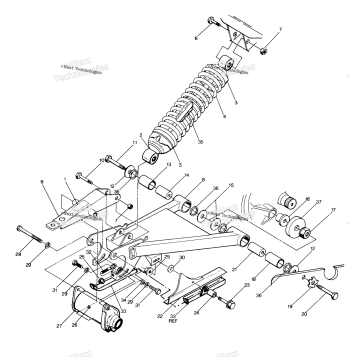 SWING ARM WELDMENT & REAR SHOCK ASSEMBLY