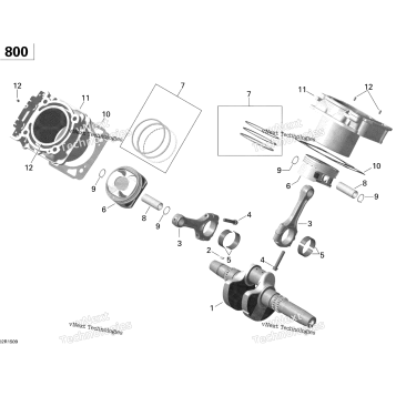 CRANKSHAFT, PISTON AND CYLINDER