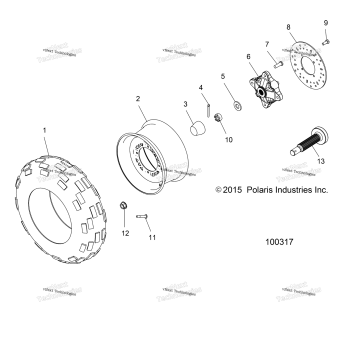 WHEELS, FRONT TIRE & BRAKE DISC